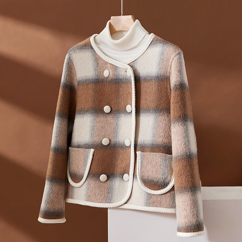 Alma Plaid Woolen Coat