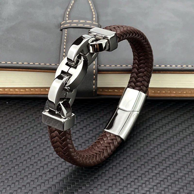 Angelo Stylish Leather Bracelet