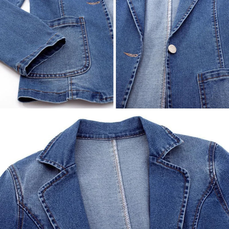 Claire Azure Elegance Denim Jacket