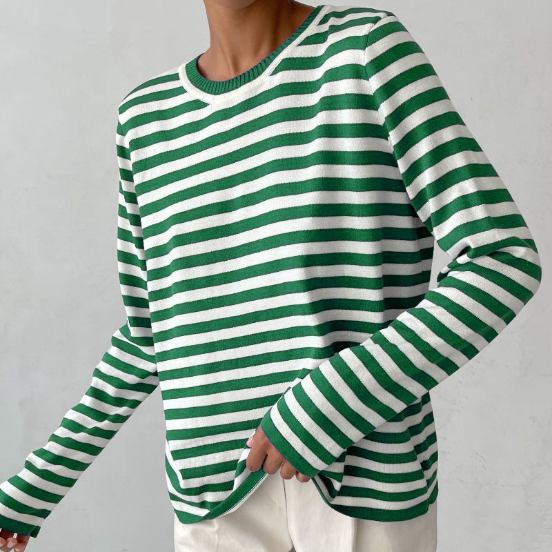 Claire Chic Striped Long-Sleeve Shirt