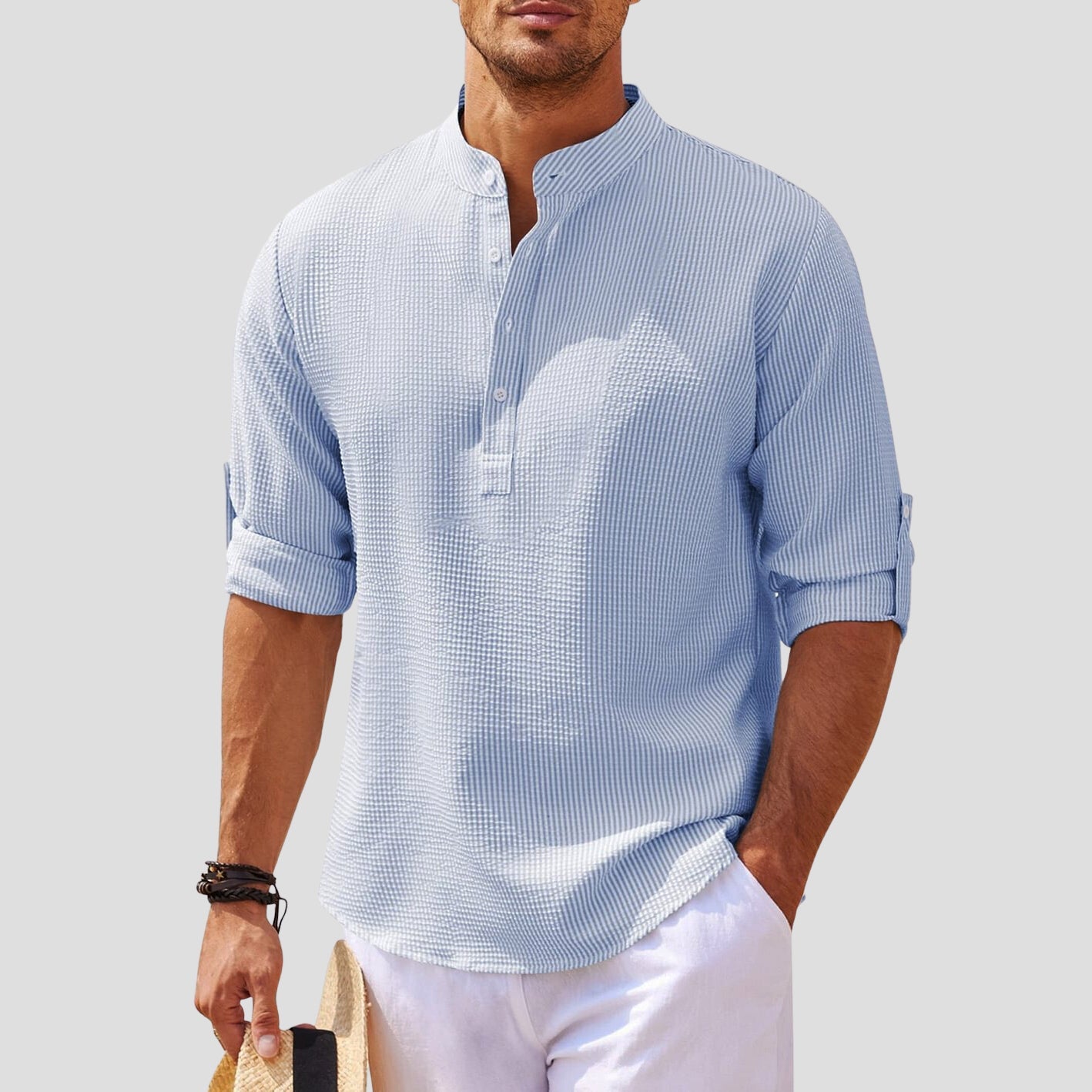 Dan Anthony Henley Linen Shirt