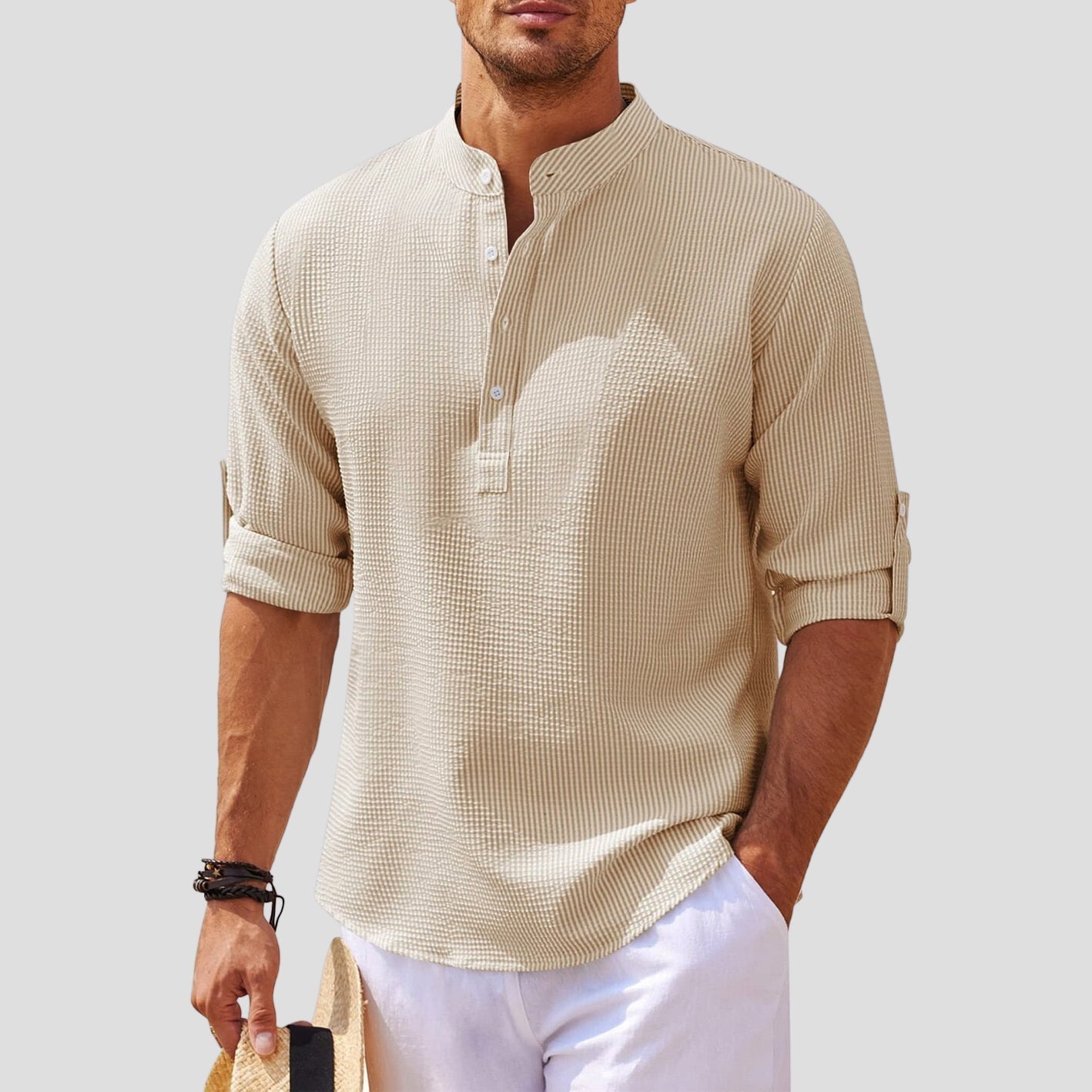 Dan Anthony Henley Linen Shirt