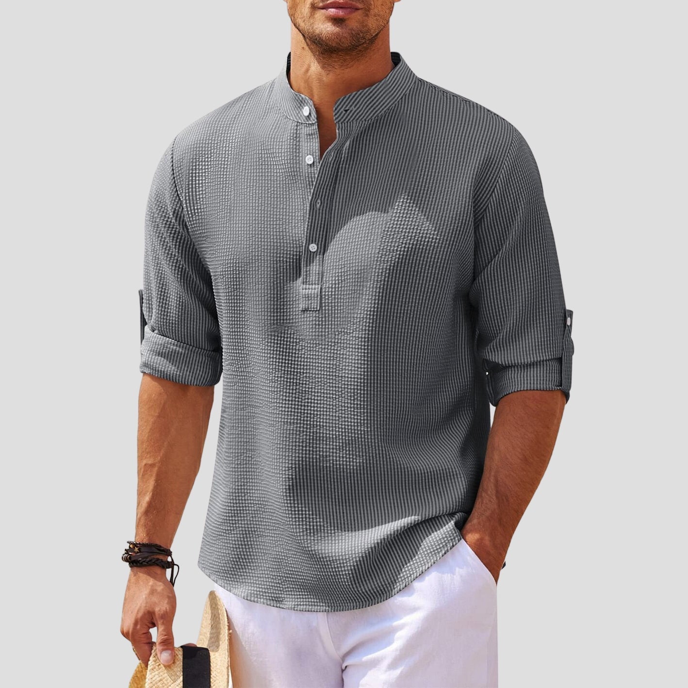 Dan Anthony Henley Linen Shirt