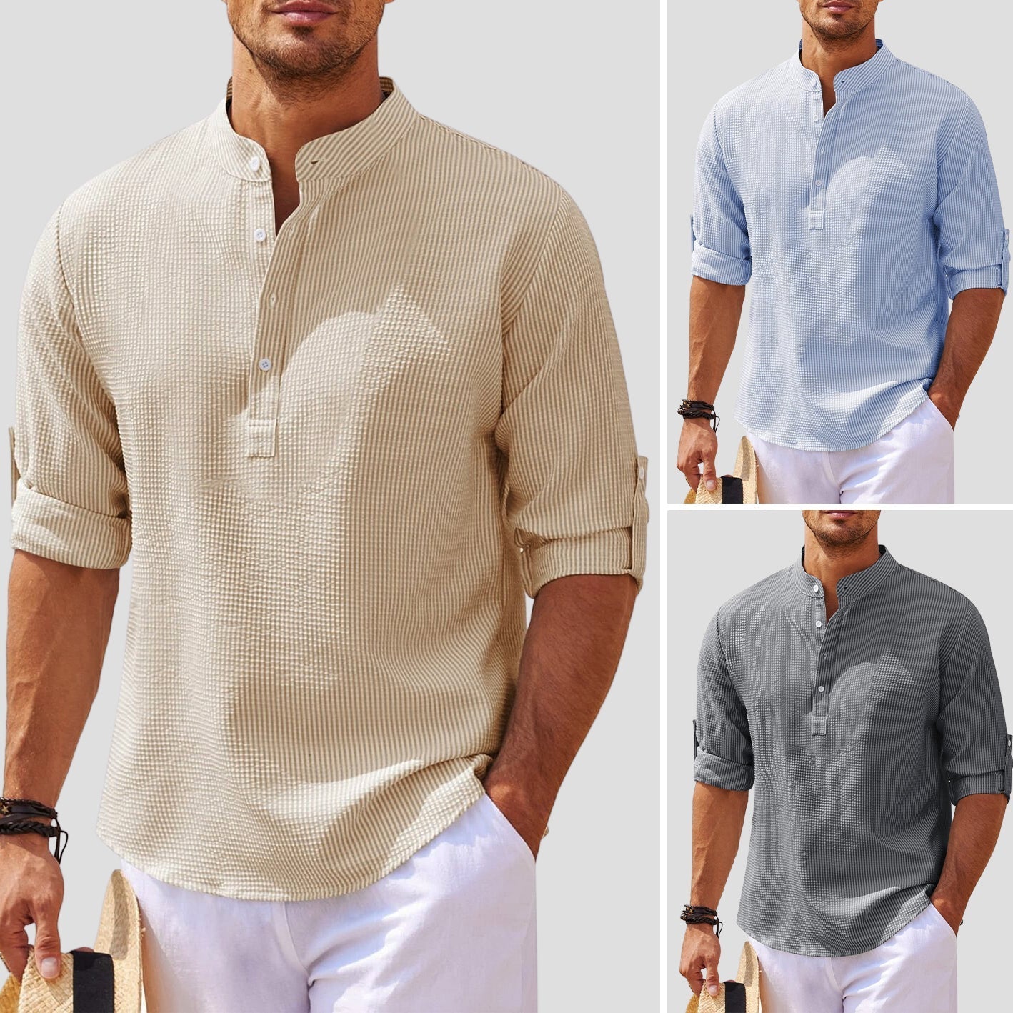 Dan Anthony Henley Linen Shirt