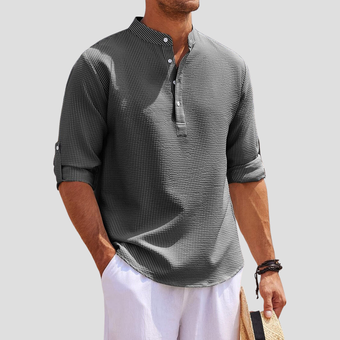 Dan Anthony Henley Linen Shirt