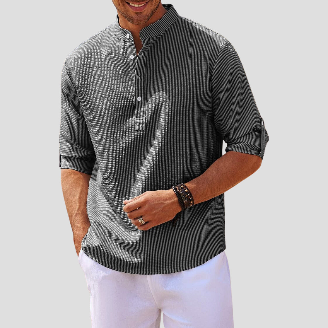 Dan Anthony Henley Linen Shirt