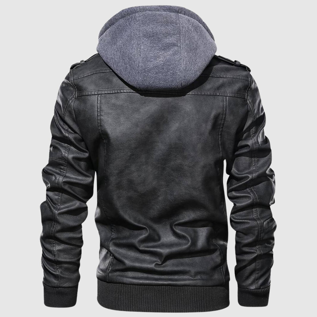 Dan Anthony Hooded Leather Jacket