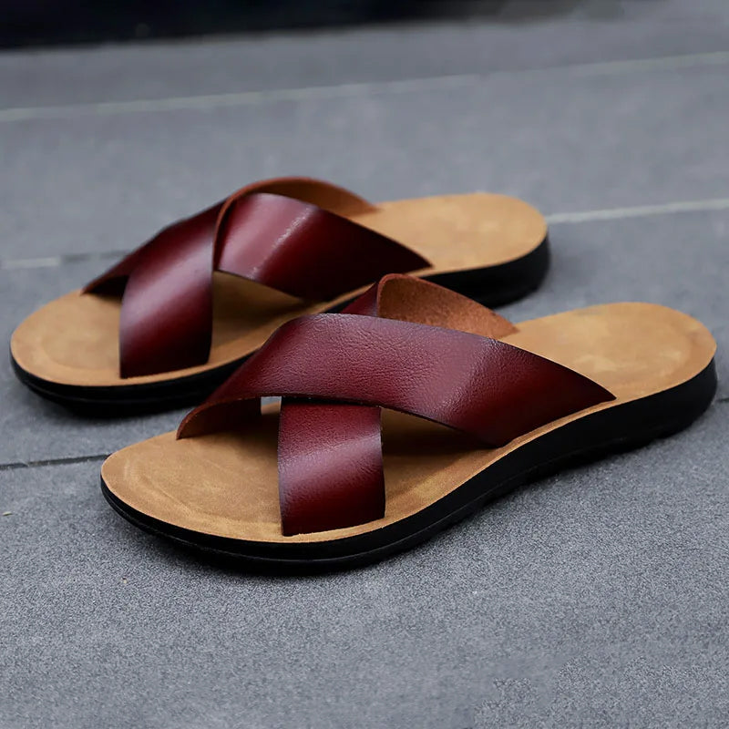 Dan Anthony Panama Leather Slippers