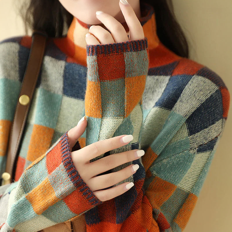 Isabelle Retro Patchwork Sweater