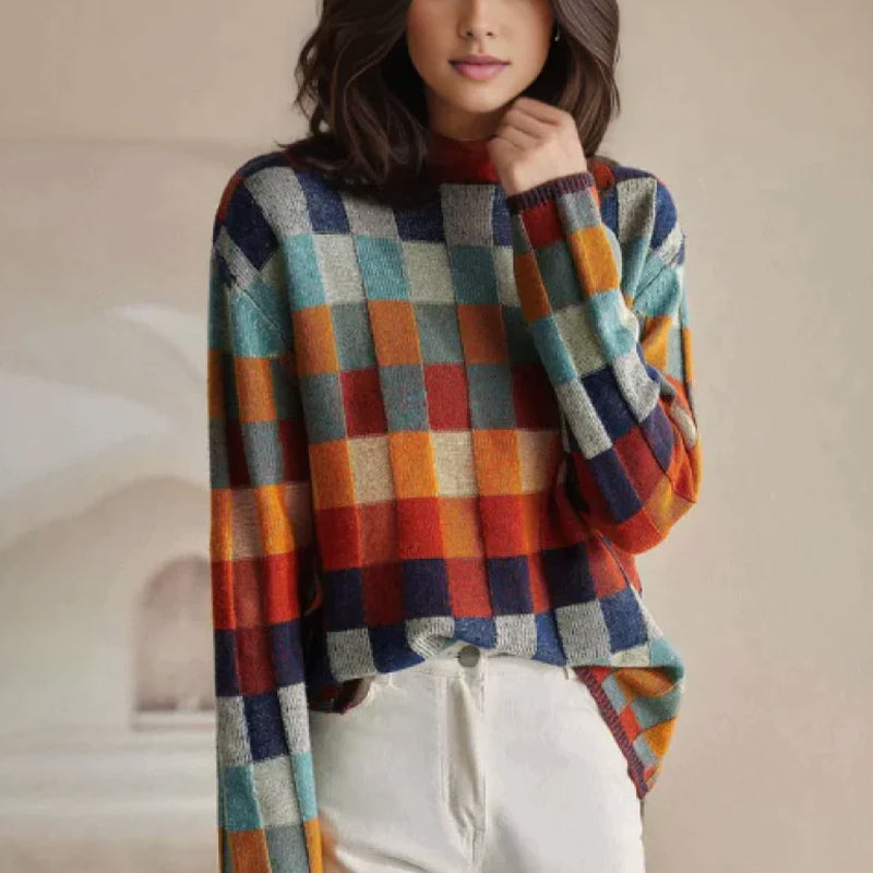 Isabelle Retro Patchwork Sweater