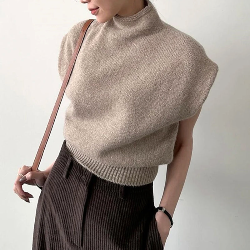 Isabelle Turtleneck Sleeveless Knitted Sweater