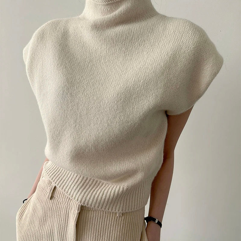 Isabelle Turtleneck Sleeveless Knitted Sweater