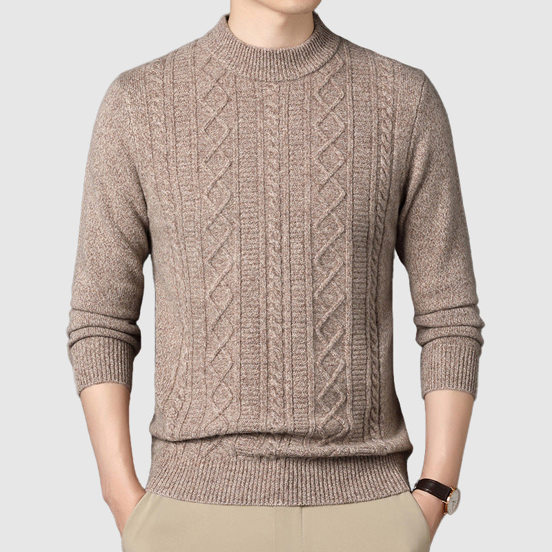 John Wellington Braid Knit Wool Sweater