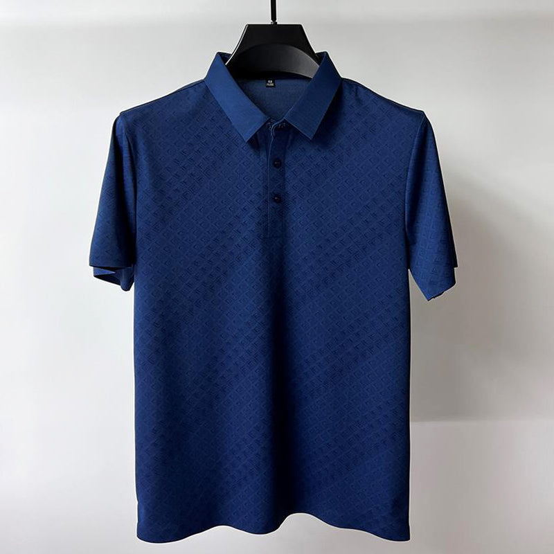 John Wellington Nano Silk Polo Shirt in Blue