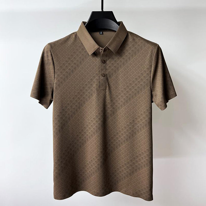 John Wellington Nano Silk Polo Shirt in Brown