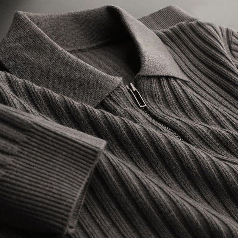 John Wellington Pinstripe Polo Sweater