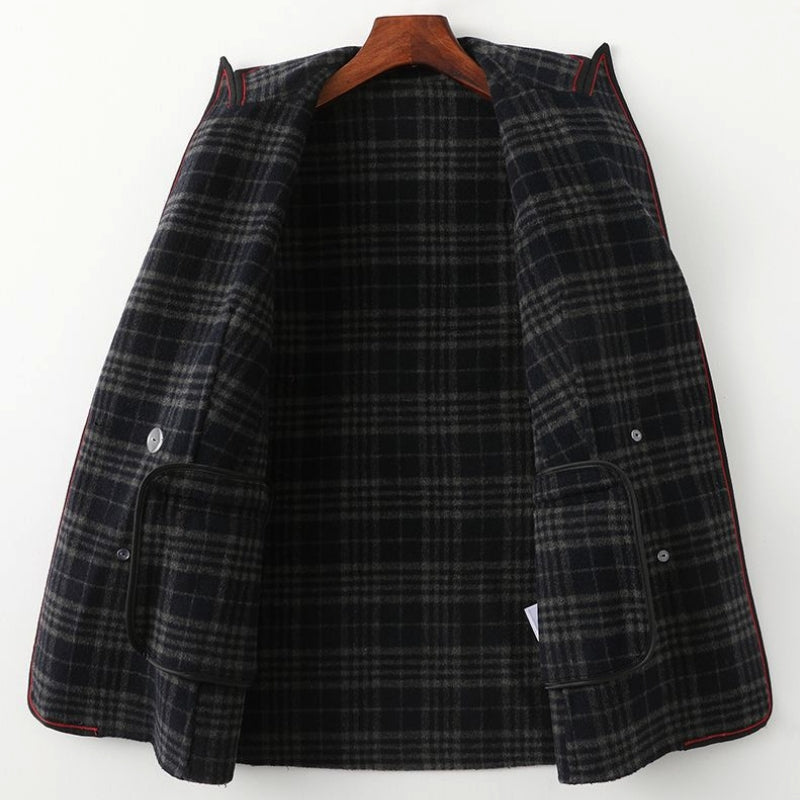 Olivia Grace Woolen Plaid Coat