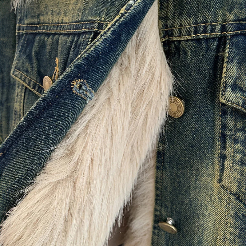 Olivia Klein Adaptable Fur Denim Jacket