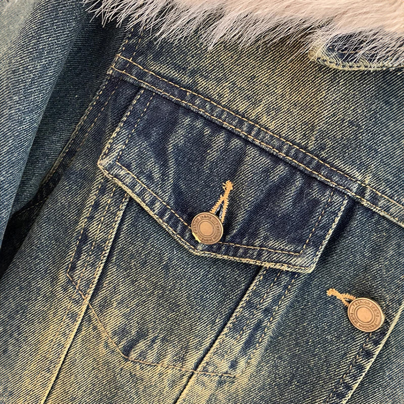 Olivia Klein Adaptable Fur Denim Jacket