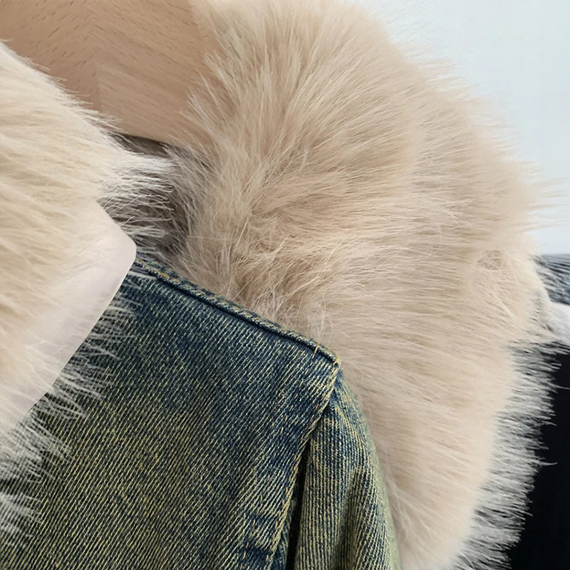 Olivia Klein Adaptable Fur Denim Jacket