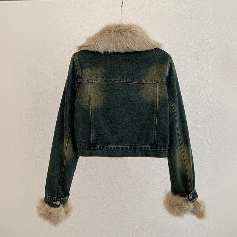 Olivia Klein Adaptable Fur Denim Jacket