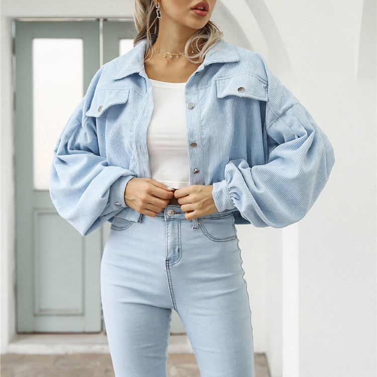 Olivia Klein Cropped Corduroy Jacket