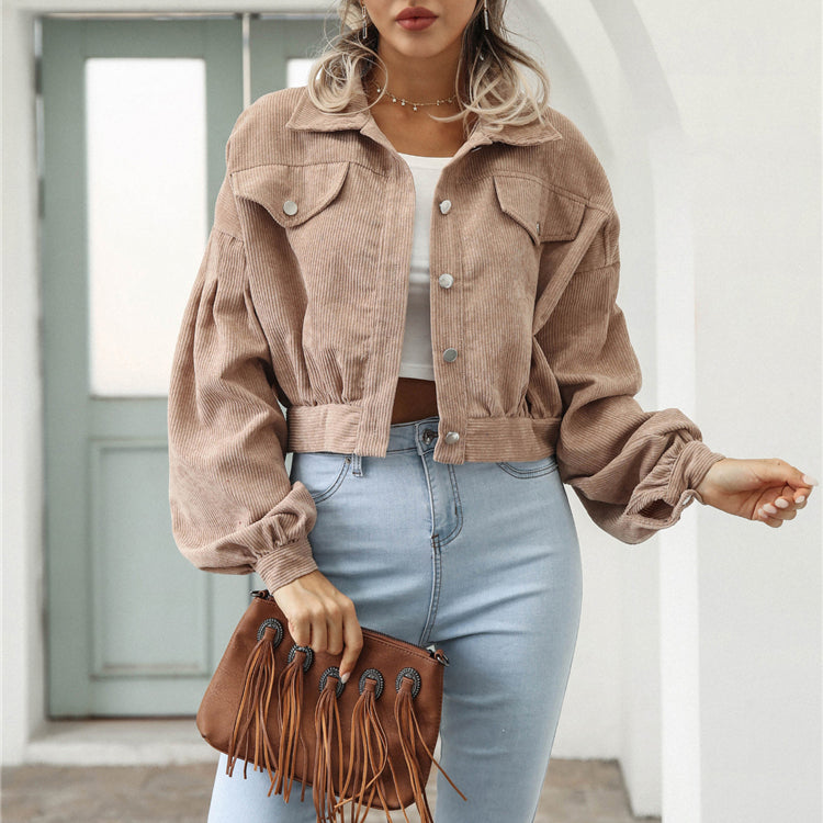 Olivia Klein Cropped Corduroy Jacket