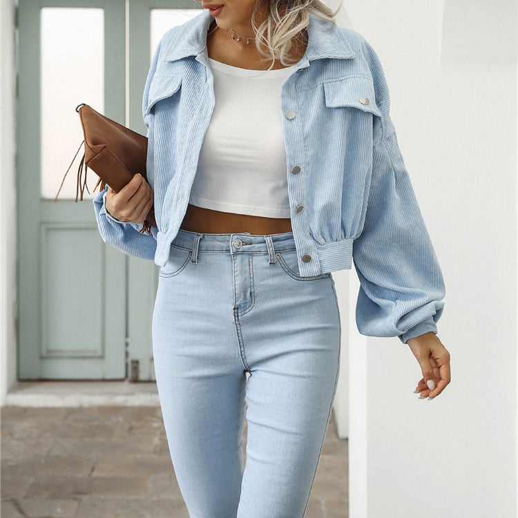 Olivia Klein Cropped Corduroy Jacket