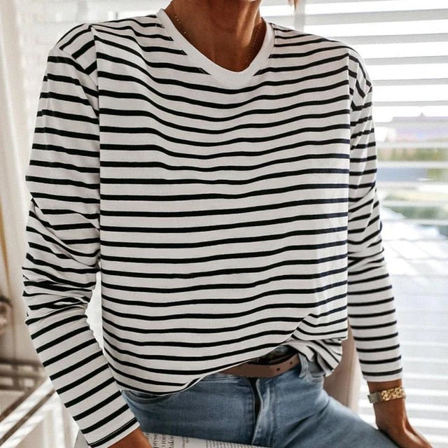 Olivia Klein Effortless Stripe Shirt