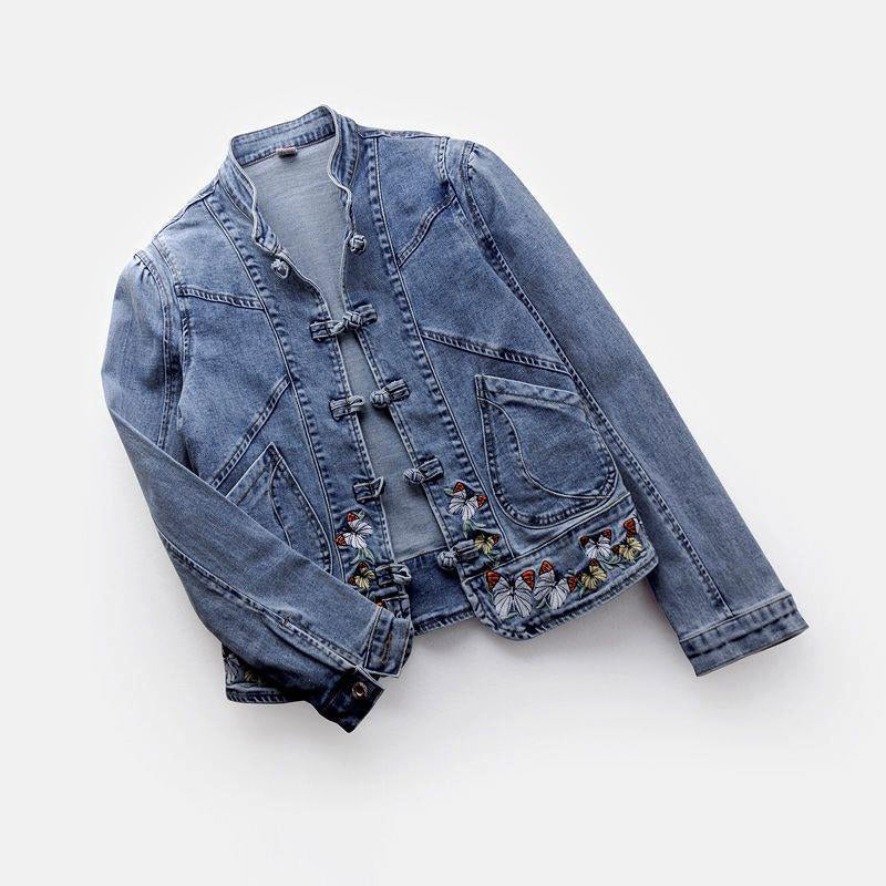 Olivia Klein Embroidered Denim Jacket