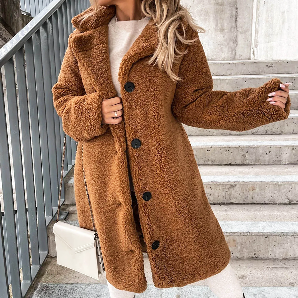 Olivia Klein Fluffy Teddy Coat