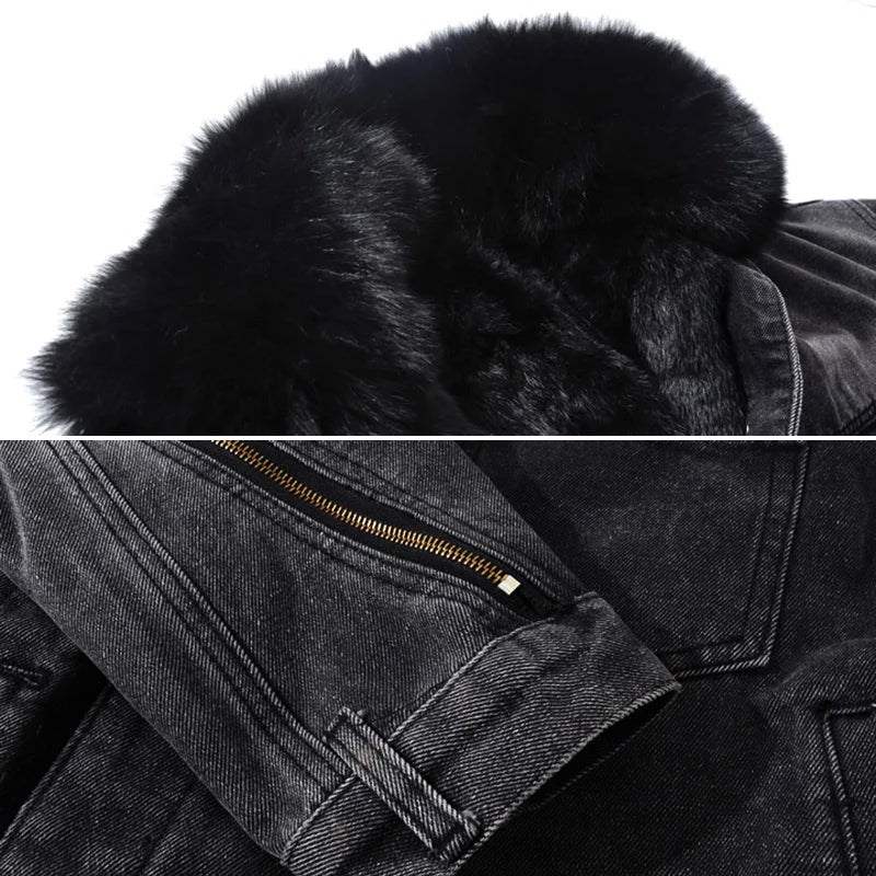 Olivia Klein Fur Urban Denim Jacket