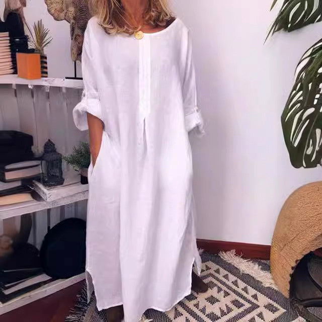 Olivia Klein Linen Maxi Dress