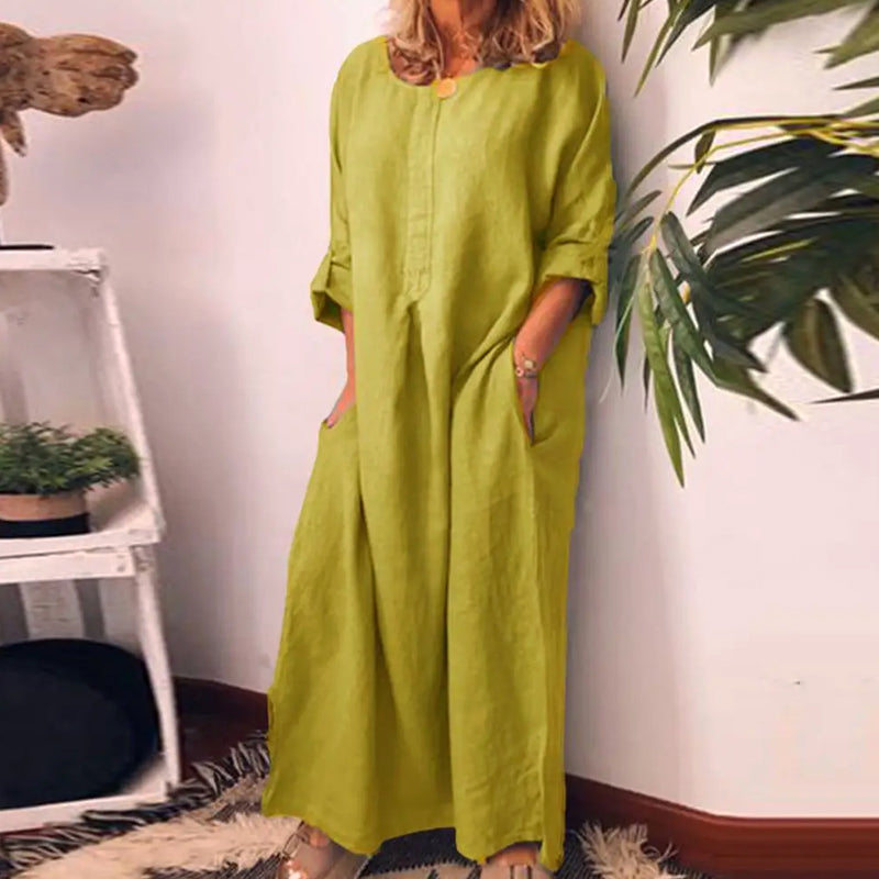 Olivia Klein Linen Maxi Dress