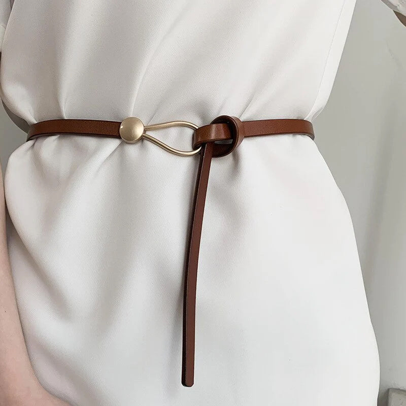 Olivia Klein Lux Touch Leather Belt