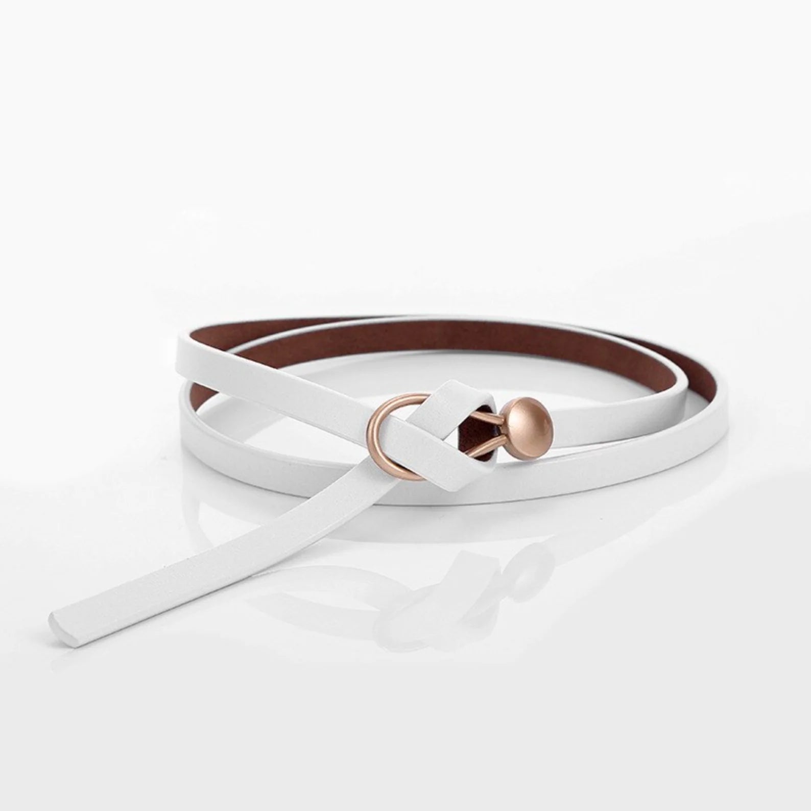 Olivia Klein Lux Touch Leather Belt