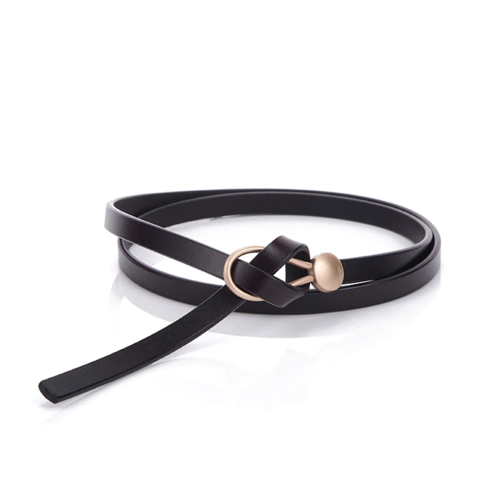 Olivia Klein Lux Touch Leather Belt