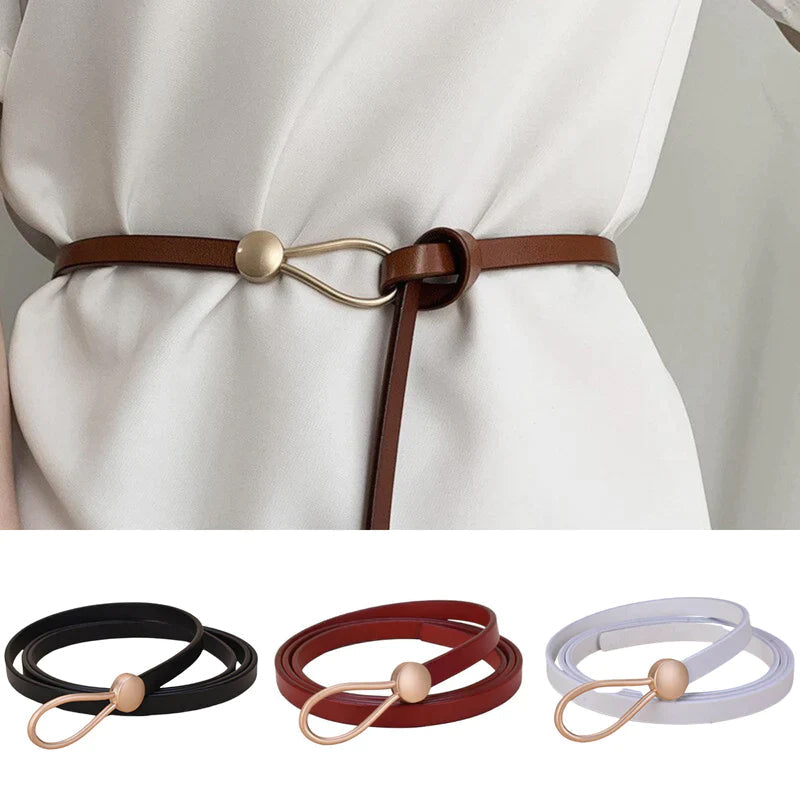 Olivia Klein Lux Touch Leather Belt