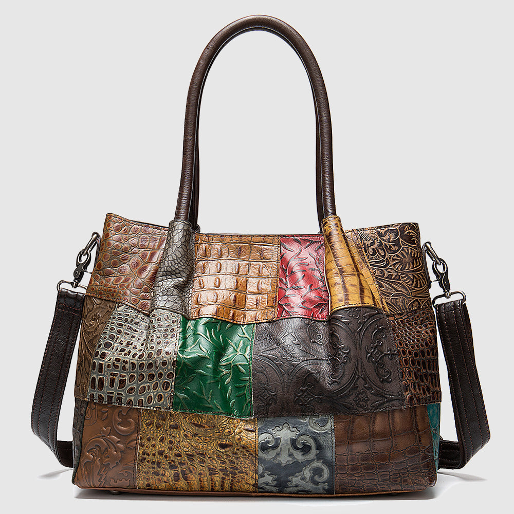 Olivia Patchwork Genuine Leather Bag