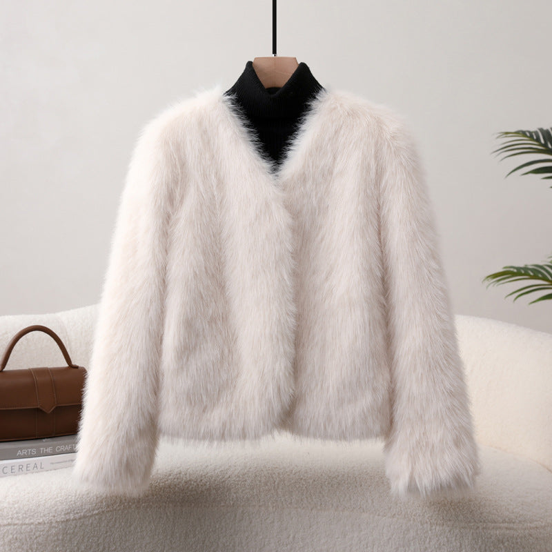 Olivia Klein Pearly Plush Coat