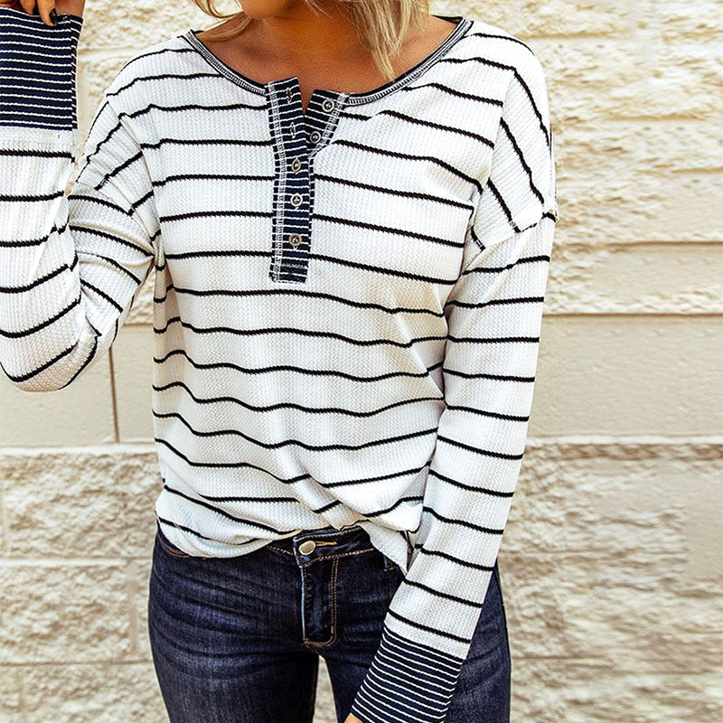 Olivia Klein Striped Long Sleeve Shirt