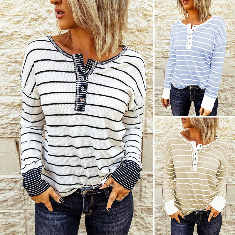 Olivia Klein Striped Long Sleeve Shirt