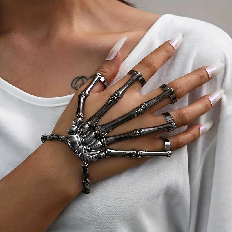 Punk Skeleton Ring Bracelet