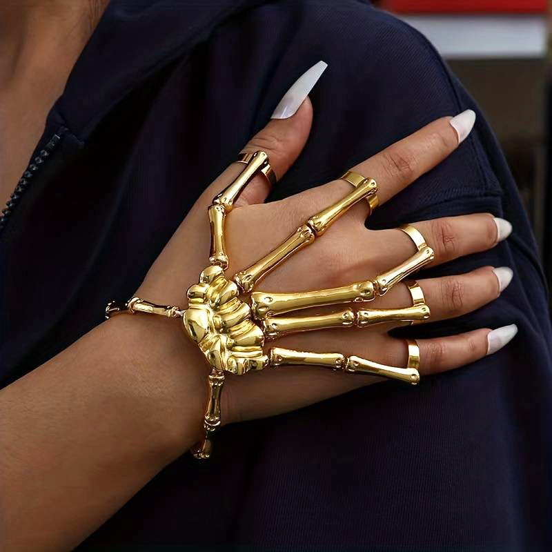 Punk Skeleton Ring Bracelet