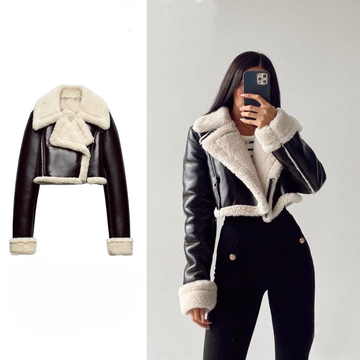 Zoe Double Faced Biker Jacket